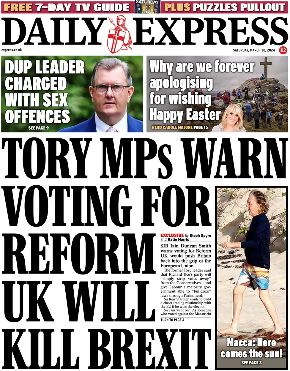 BBC Daily Express front page