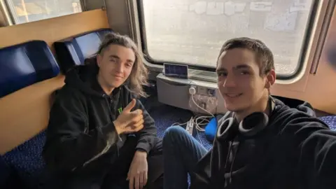 Mikey and Thor Mikey and Thor travelled via Budpaest for the game on Thursday