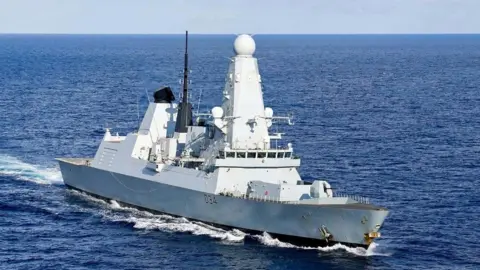 HMS Diamond on a previous deployment in the Mediterranean Sea