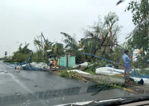 Reuters The storm has uprooted thousands of trees