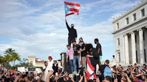AFP Protesters take part in a demonstration in San Juan