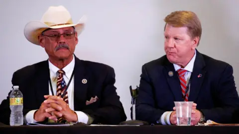 Reuters Arizona's Republican secretary of state candidate Mark Finchem and Nevada's Republican secretary of state candidate Jim Marchant