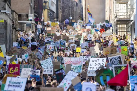 PA Media Protesters in Edinburgh