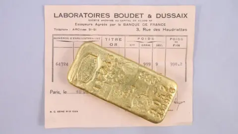 Rouillac Auctioneers Image shows one of the discovered gold bars