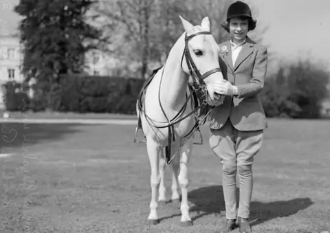 Getty Images 21st April 1939: Princess Elizabeth with a pony in Windsor Great Park