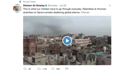 Twitter This is what our children have to go through everyday. Relentless & inhuman airstrikes on Sana'a amidst deafening global silence. #Yemen