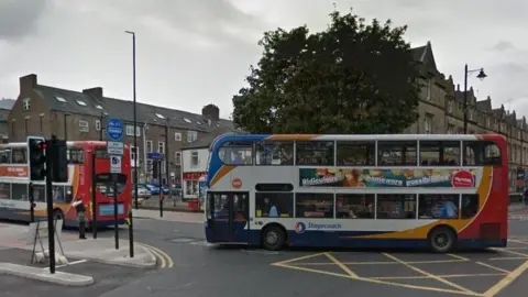 Google Buses on Newcastle's John Dobson Street