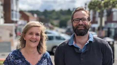 BBC Catherine Sayer and Kevin Bourne