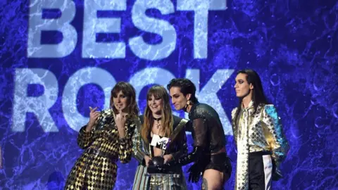 Getty Images Maneskin at the MTV Awards