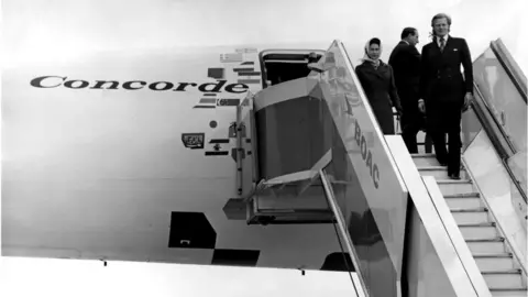 Getty Images The Queen on Concorde