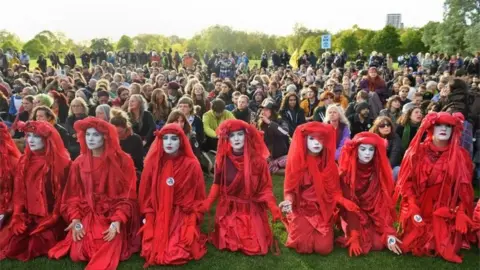 PA Extinction rebellion protesters in Hyde Park