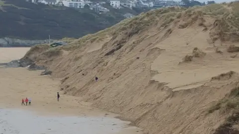 NEWQUAY COASTGUARD sand cliffs at crantock