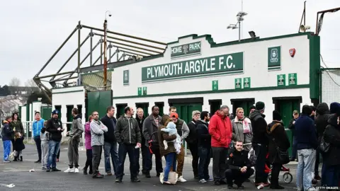 Getty Images Plymouth fans at Home Park