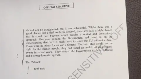 Documents released to the High Court in the Gina Miller case