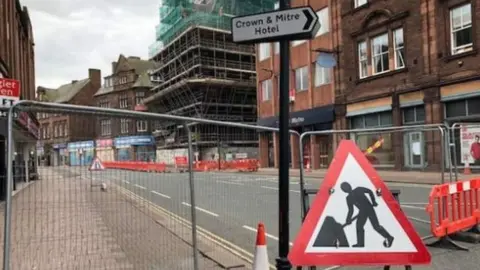 BBC Scaffolding and fencing at the Central Plaza and surrounding buildings