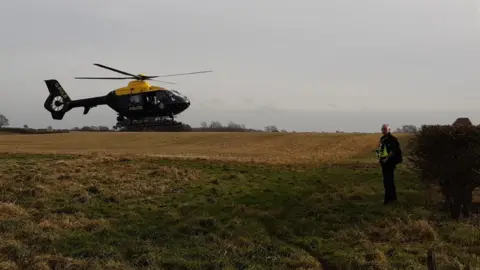 Humberside Police Police helicopter during operation