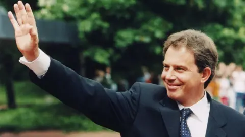 Getty Images Former Prime Minister Tony Blair in Bonn, Germany on 6 July 1997.