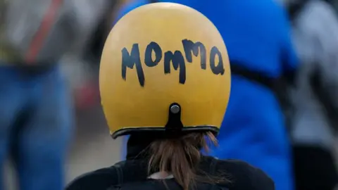Getty Images 'Wall of Moms' protesters in Portland, Oregon, on 21 July 2020