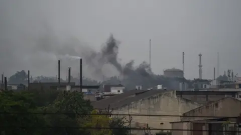 Getty Images Industrial pollution is a major contributor to foul air in Kanpur