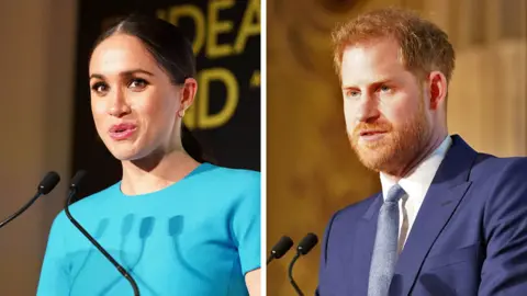 Paul Edwards / Reuters The Duke and Duchess of Sussex speak during the annual Endeavour Fund Awards in London