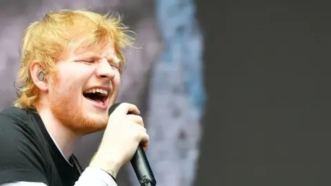 PA Ed Sheeran performs