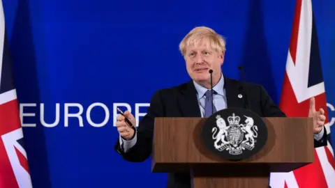 AFP Boris Johnson in Brussels