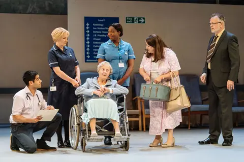 Manuel Harlan Sacha Dhawan and Deborah Findlay with other members of the Allelujah! cast