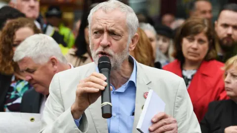 Getty Images Jeremy Corbyn speaking in Scotland