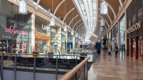 Getty Images Cardiff shopping centre empty