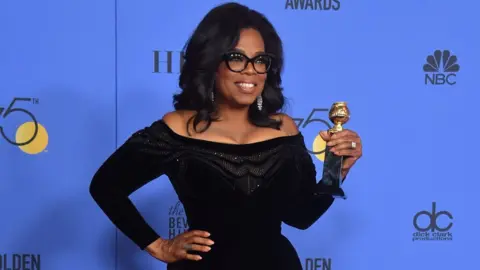 AFP Oprah Winfrey at the Gold Globes on 7 January 2018