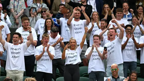Getty Images Henry Searle supporters at Wimbledon