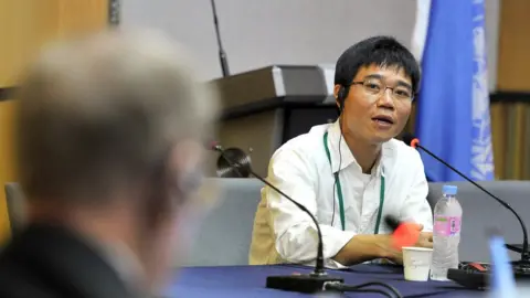 Getty Images Ji Seong-Ho during a public hearing at Yonsei university in Seoul on August 22, 2013.