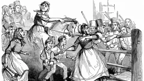 Getty Images A sketch depicting the Rebecca Riots