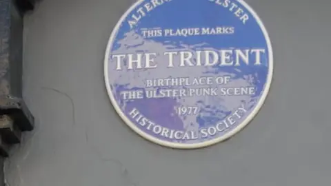 BBC new blue plaque in Bangor marking Punk's birthplace in Ulster