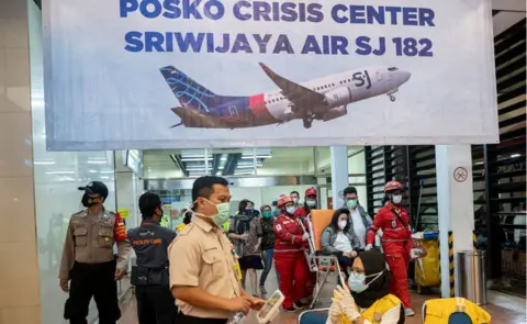 Getty Images Crisis centre in Soekarno Hatta Airport, on January 9, 2021 in Jakarta, Indonesia