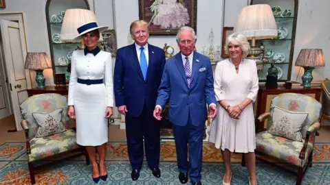 PA Melania Trump, Donald Trump, Prince Charles and the Duchess of Cornwall at Clarence House