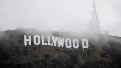 Reuters The Hollywood sign in the clouds