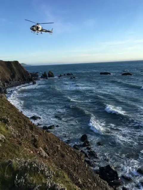 California Highway Patrol Car crash in Pacific Ocean