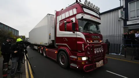 Getty Images Police move the lorry