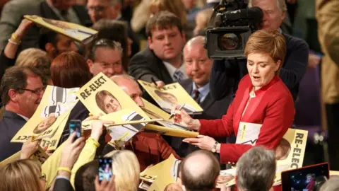 EPA Manifesto launched by SNP leader Nicola Sturgeon at an event in Edinburgh