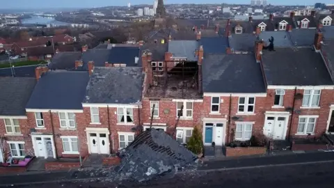 PA Media A house on Overhill terrace in Bensham, Gateshead