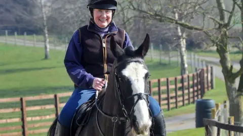 Family photo Kate Jeffery riding Lorna