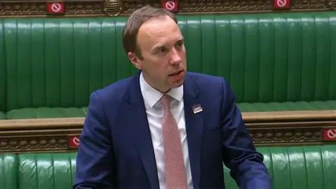 BBC Matt Hancock in Parliament on 17 May