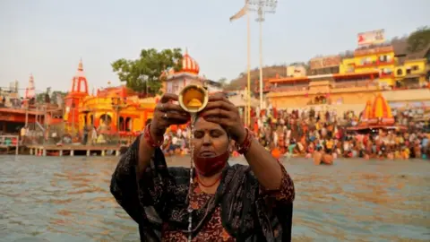 A devotee at Kumbh Mela