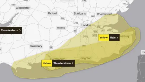 MetOffice Yellow weather warning