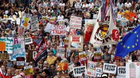 Reuters Protesters in London against Donald Trump visit