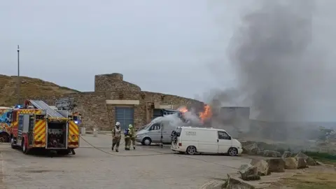 Newquay Communtiy Fire Station Fire in van