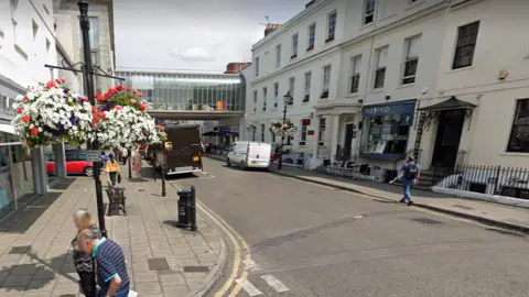 Google A wide shot of Cheltenham town centre