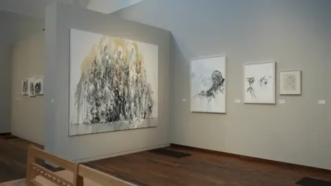 Jamie Niblock/BBC Maggi Hambling paintings