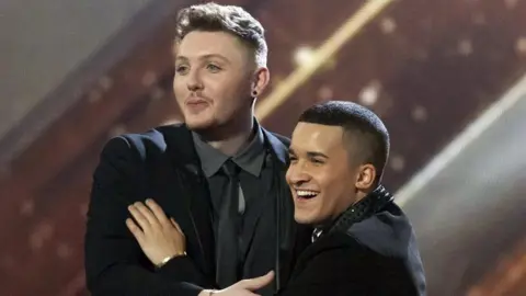 Rex Features James Arthur and Jahmene Douglas